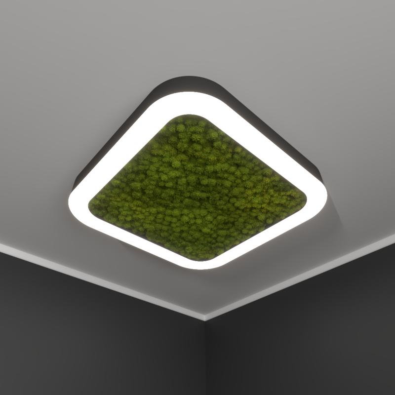 Светильник светодиодный RVE-LBX-MOSS-HOLE-BOX-SOFT-400-N 36Вт 4000К 400х400х100мм накладной шир. рассеив.=80мм бел. RVElektro RVE00001630