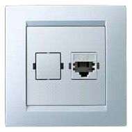 Розетка телефонная СП Simon15 RJ11 IP20 бел. Simon 1590480-030