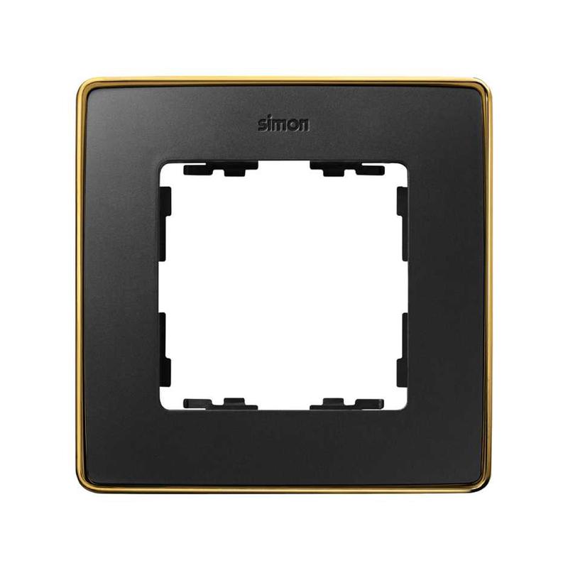 Рамка 1-м Simon82 Detail графит основание золото Simon 8201610-242