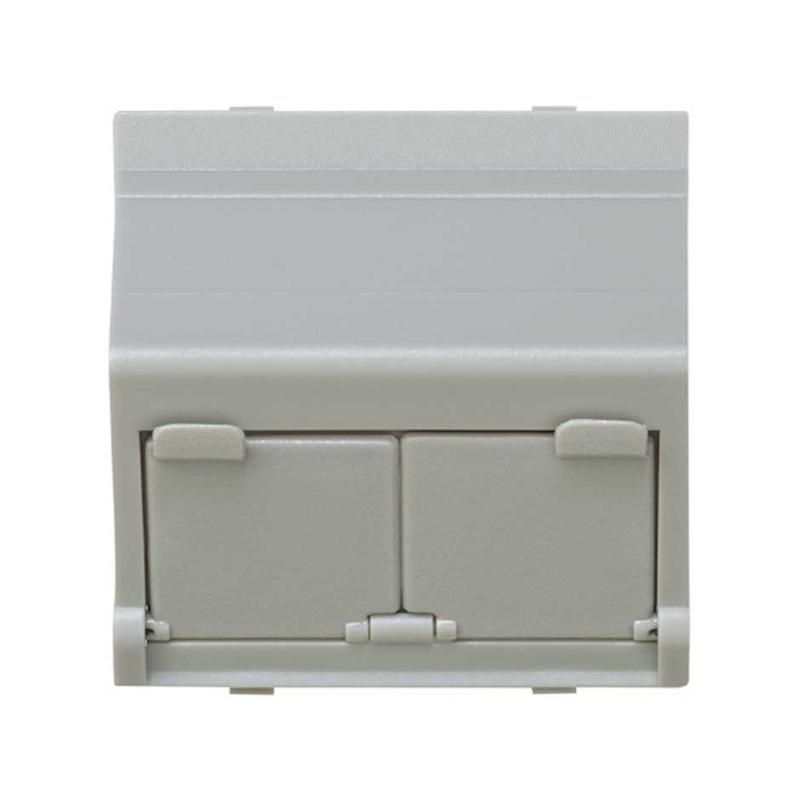 Адаптер на 2 RJ45(12) коннектора наклонный широкий Simon27 сер. 27086-37