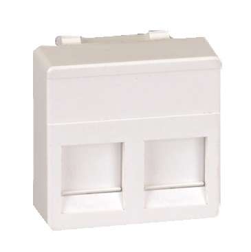 Адаптер на 2 RJ45(12) коннектора широкий шторки Simon27 сер. 27486-37
