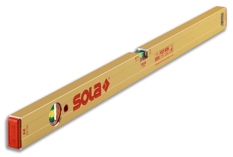 Уровень алюминиевый AZ 80 L80см 2 глазка точн. 0.5мм/м SOLA 01161101