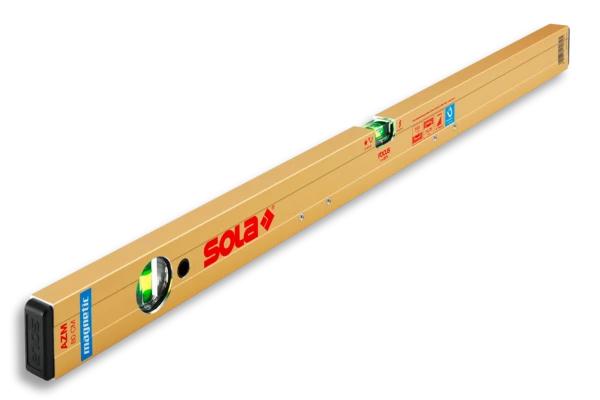 Уровень алюминиевый магнитный AZM 100 L100см 2 глазка точн. 0.5мм/м SOLA 01821301