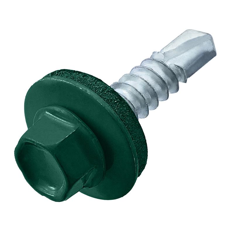 Саморез кровельный 4.8х51 RAL 6005 зел. мох (коробка) (уп.40шт) СТРОЙМЕТИЗ 2130054