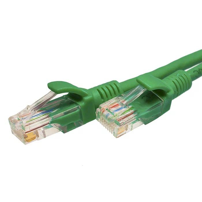 Патч-корд кат.5E UTP 4х2 26AWG (7х0.16мм) Cu LSZH 0.3м зел. SUPRLAN 10-0156-3