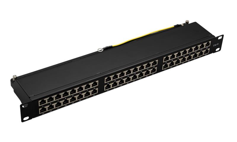Патч-панель высокой плотности 19дюйм 48хRJ-45 FTP 6 1U SUPRLAN 10-0434