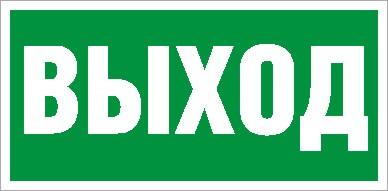 Пиктограмма ПЭУ 010 "Выход" 260х117 бел. oracal URAN STANDARD СТ 2502004920