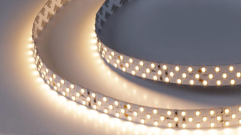 Лента светодиодная ПРО 2835 252 LED/м 24 Вт/м 24В IP20 тепл. бел. (уп.5м) SWG PRO 00-00005600