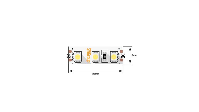Лента светодиодная стандарт 3528 120LED/м 9.6Вт/м зел. 12В IP20 со скотчем 3М (уп.5м) SWG Standard 00-00009699