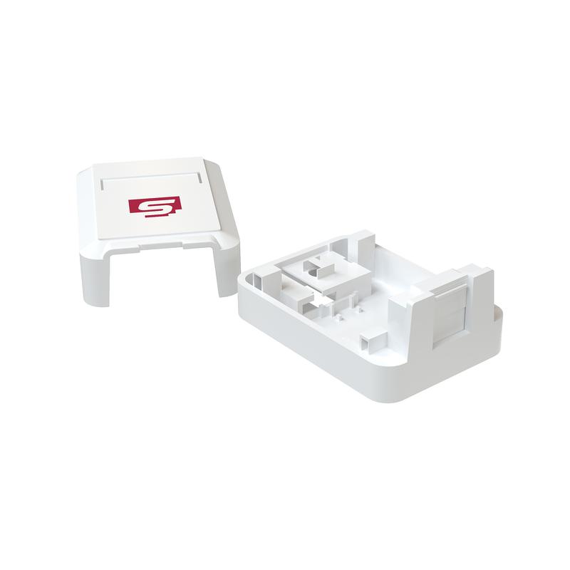 Корпус настенной розетки для установки 1-ой вставки типа Keystone Jack бел. SYSMATRIX MB 1WH
