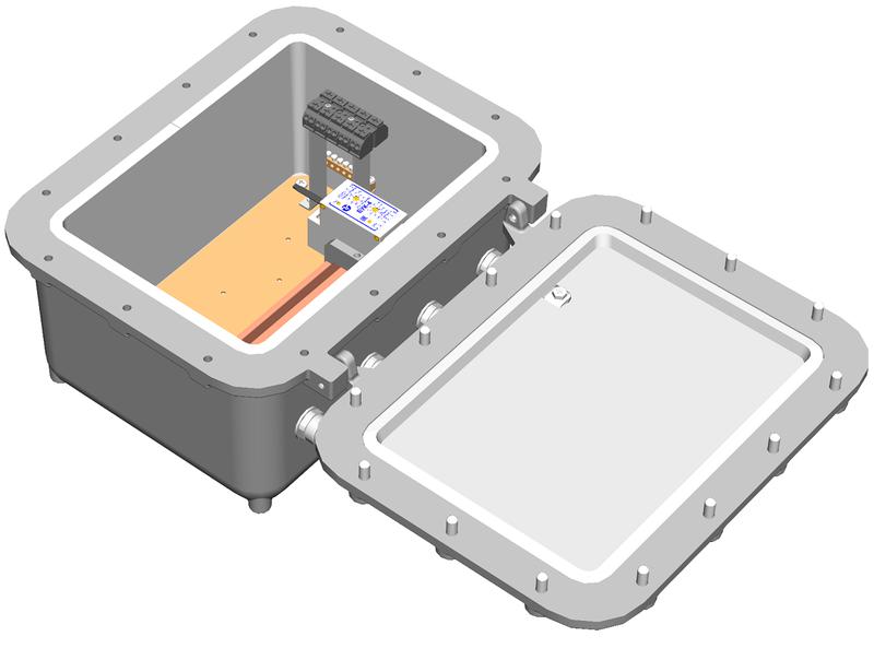Блок коммутации и управления 1Ex d IIB+H2 T5 Gb IP66 364х284х215мм БКУ-1 Ex Тахион 14005
