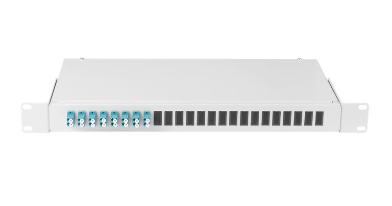Кросс 19", Essential Line, 1U, укомплект. на 16 портов LC/UPC, MM 50/125 OM2, серый, полный комплект