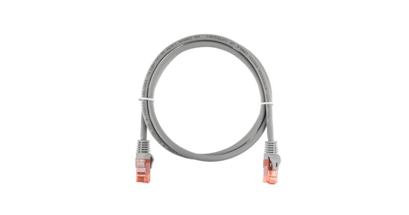 Шнур коммутационный U/UTP 4 пары кат.6a (Класс Ea) 500МГц 2хRJ45/8P8C T568B заливной с защитой защелки мж BC (чистая медь) 25AWG (7х175мм) LSZH нг(А)-HFLTx сер. 2м NIKOMAX NMC-PC4UA55B-ES-020-C-GY