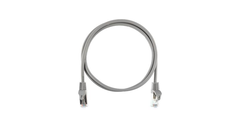 Шнур коммутационный кат.5E (класс D) F/UTP 4 пары 26 AWG (7х150мм) 100МГц 2хRJ45 (8P8C) T568B заливной с защитой защелки мж BC чистая медь LSZH нг(А)-HFLTx сер. 15м NIKOMAX NMC-PC4SD55B-ES-015-C-GY