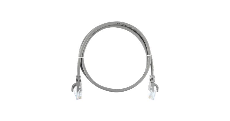 Шнур коммутационный кат.5E (класс D) U/UTP 4 пары 25 AWG (7х175мм) 100МГц 2хRJ45 (8P8C) T568B заливной с защитой защелки мж BC чистая медь LSZH нг(А)-HFLTx сер. 5м NIKOMAX NMC-PC4UD55B-ES-050-C-GY