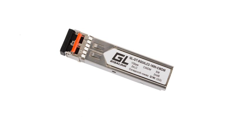 Модуль SFP CWDM 1Гбит/с два волокна SM 2xLC 1290нм 24dB NIKOMAX GL-OT-SG24LC2-1290-CWDM