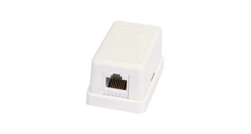 Настенная розетка, 1 порт, Кат.5e, RJ45/8P8C, неэкран., белая, 10шт.
