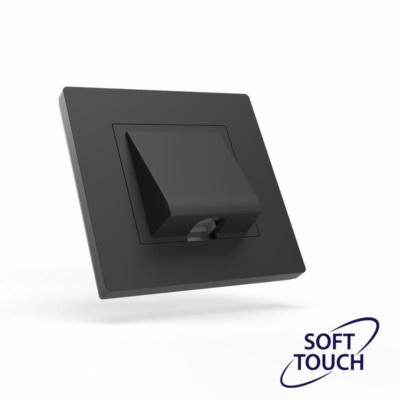 Вывод кабеля СП Pixel IP20 механизм карбон TOKOV ELECTRIC TKE-PX-CP-C14