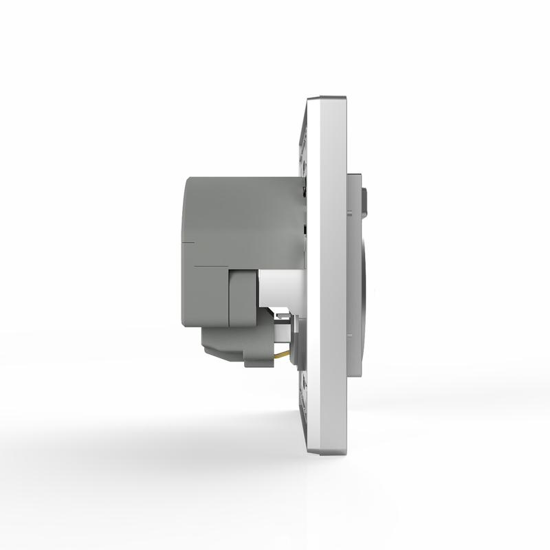 Розетка 1-м СП Pixel с заземл. с 2-мя заряд. устр. USB тип A+A механизм алюм. TOKOV ELECTRIC TKE-PX-