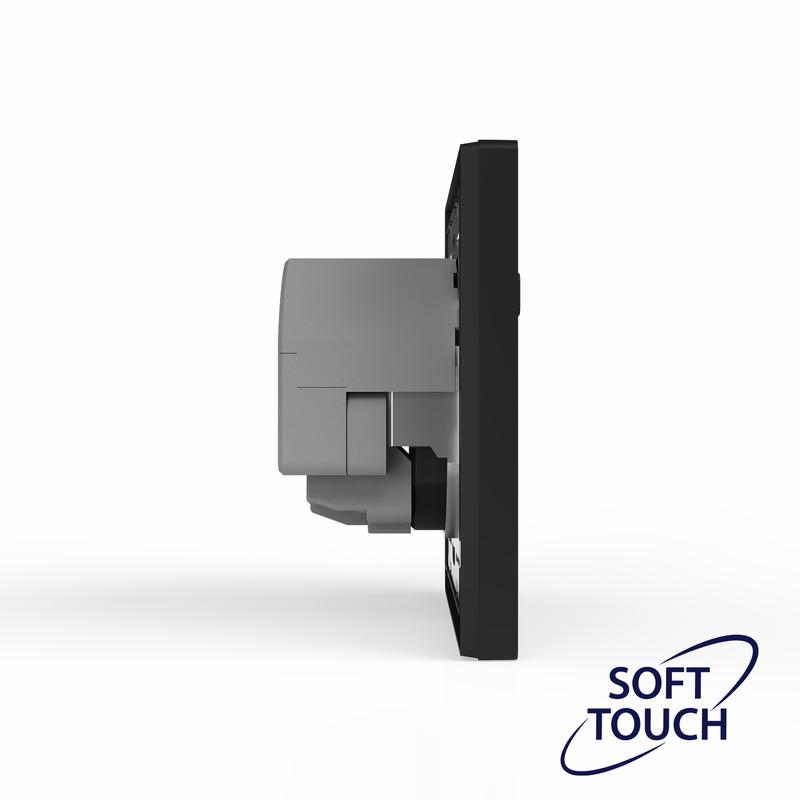 Розетка 1-м СП Pixel с заземл. с 2-мя заряд. устр. USB тип A+C IP20 механизм карбон TOKOV ELECTRIC T