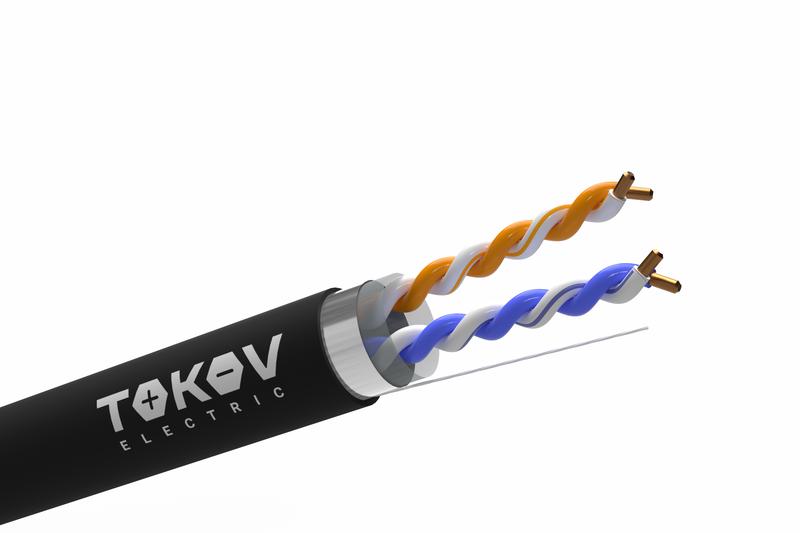 Кабель витая пара F/UTP 2х2х24AWG кат.5E PE (м) TOKOV ELECTRIC TKE-C05-F22-5E-305-OD
