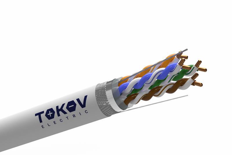 Кабель витая пара SF/UTP 4х2х24AWG (0.52мм) кат.5E LSZH Fluke tested (м) PRO TOKOV ELECTRIC TKP-C06-SF-42-5E-305-LSZH