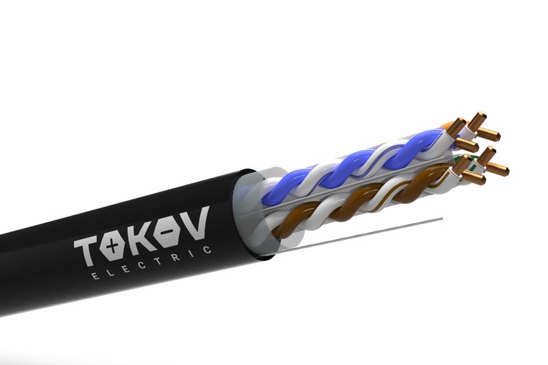 Кабель витая пара U/UTP 4х2х23AWG (0.57мм) кат.6 PE Fluke tested (м) PRO TOKOV ELECTRIC TKP-C05-U-42-6-305-OD
