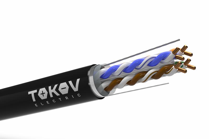 Кабель витая пара F/UTP 4х2х23AWG (0.57мм) кат.6 PE Fluke tested (м) PRO TOKOV ELECTRIC TKP-C05-F-42-6-305-OD