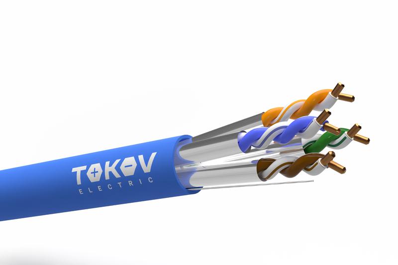 Кабель витая пара U/FTP 4х2х23AWG (0.57мм) кат.6A LSZH Fluke tested (м) PRO TOKOV ELECTRIC TKP-C08-UF-42-6A-305-LSZH