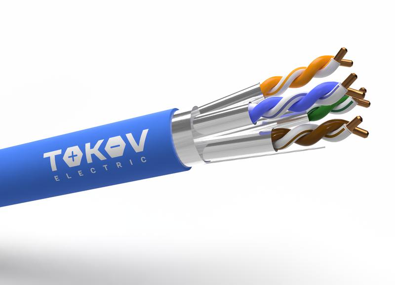 Кабель витая пара S/FTP 4х2х23AWG (0.57мм) кат.6A LSZH Fluke tested (м) PRO TOKOV ELECTRIC TKP-C08-SF-42-6A-305-LSZH
