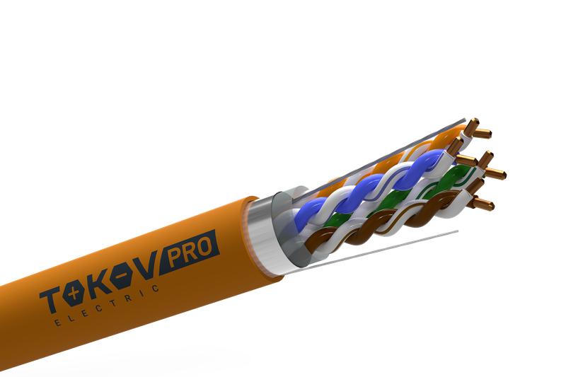 Кабель витая пара F/UTP 4х2х23AWG (0.57мм) кат.6 ZH нг (А)-HF (LSZH) Fluke tested (м) PRO TOKOV ELECTRIC TKP-C06-F42-6-RU-LSZH