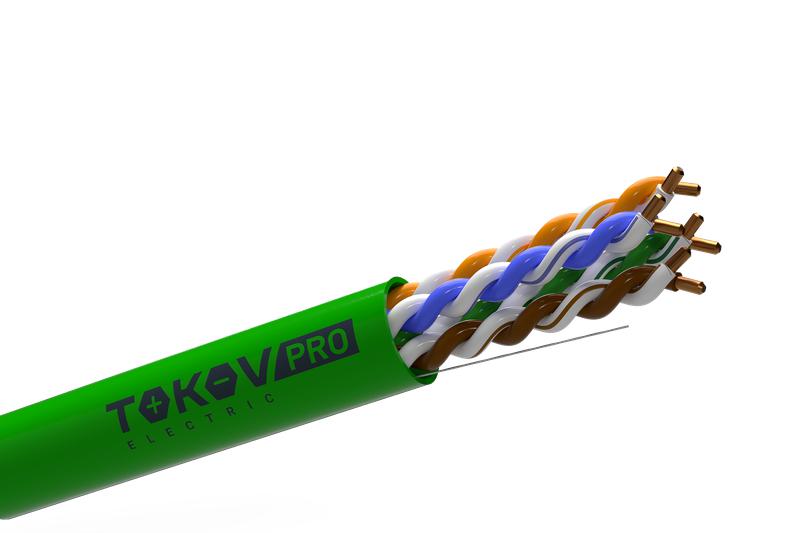 Кабель витая пара U/UTP 4х2х23AWG (0.57мм) кат.6 PVCLS нг (А)-LSLTx Fluke tested (м) PRO TOKOV ELECTRIC TKP-C11-U42-6-RU-LSLTx