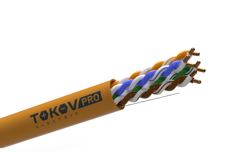 Кабель витая пара U/UTP 4х2х23AWG (0.57мм) кат.6 ZH нг (А)-HF (LSZH) Fluke tested (м) PRO TOKOV ELECTRIC TKP-C06-U42-6-RU-LSZH