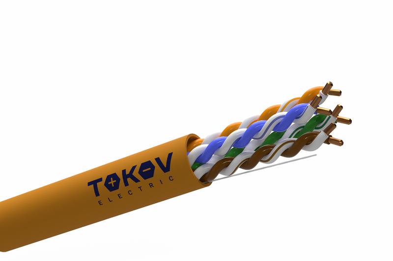Кабель витая пара U/UTP 4х2х24AWG (0.52мм) кат.5E ZH нг (А)-HF (LSZH) Fluke tested (м) PRO TOKOV ELECTRIC TKP-C06-U42-5E-RU-LSZH