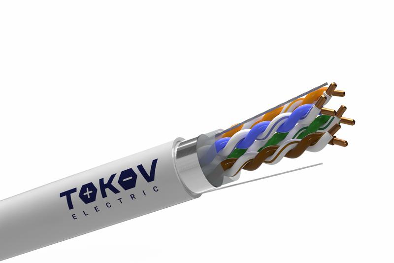 Кабель витая пара F/UTP 4х2х24AWG (0.48мм) кат.5E PVC Fluke tested (м) TOKOV ELECTRIC TKE-C06-F42-5E-RU-PVC