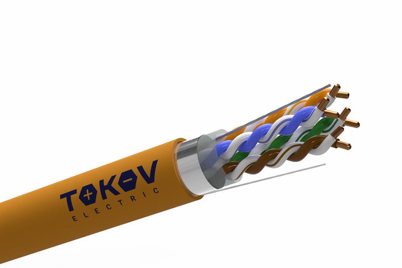 Кабель витая пара F/UTP 4х2х25AWG (0.45мм) кат.5E ZH нг (А)-HF (LSZH) Fluke tested (м) TOKOV ELECTRIC TKL-C06-F42-5E-RU-LSZH