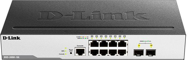 Коммутатор управляемый DGS-3000-10L/B1A 8G 2SFP D-Link 1605763