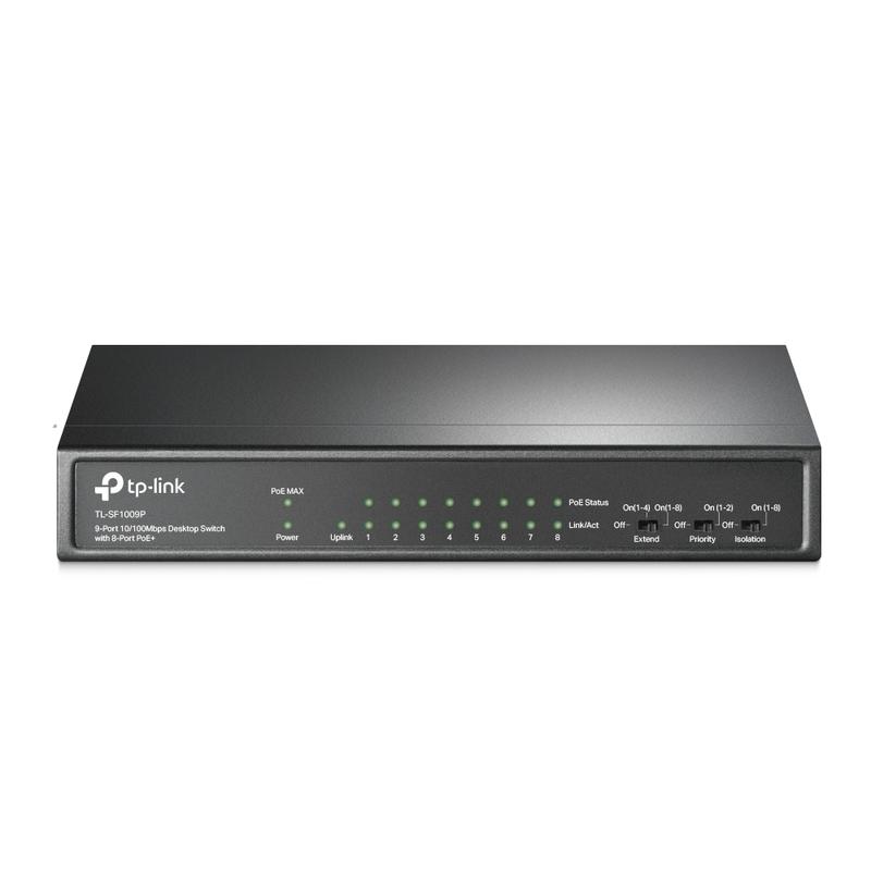 Коммутатор TL-SF1009P 9-портовый 10/100Мбит/с с 8 портами PoE+ настол. TP-Link 1796170