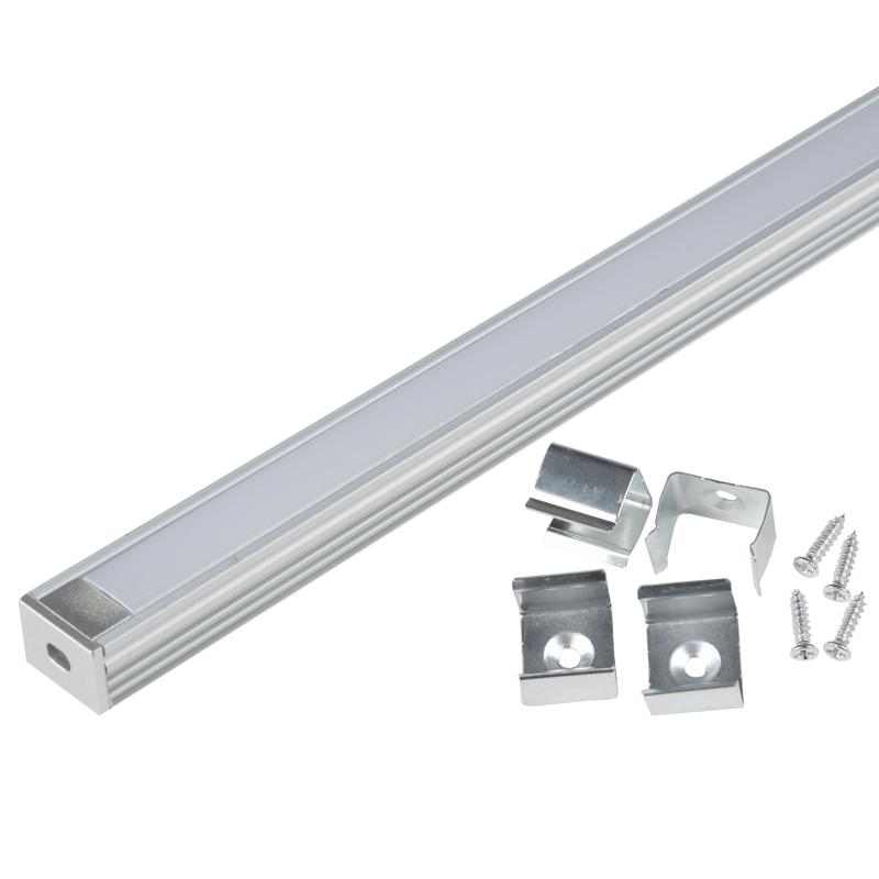 UFE-K10 SILVER/FROZEN 200 POLYBAG Накладной алюминиевый профиль с матовым рассеивателем, 200 см. 2 з