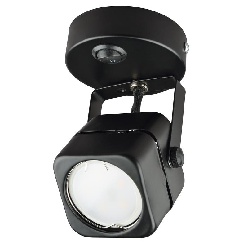 Светильник декоративный DLC-S613 GU10/B BLACK Sotto GU10 накладной без лампы выкл. на корпусе метал. черн. Fametto UL-00009424
