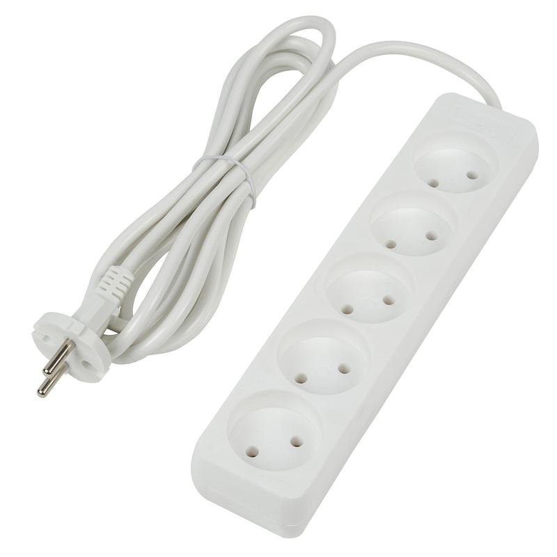 Удлинитель 5х3м без заземл. 10А Ultra S-CU5-3 WHITE бел. Uniel UL-00009990