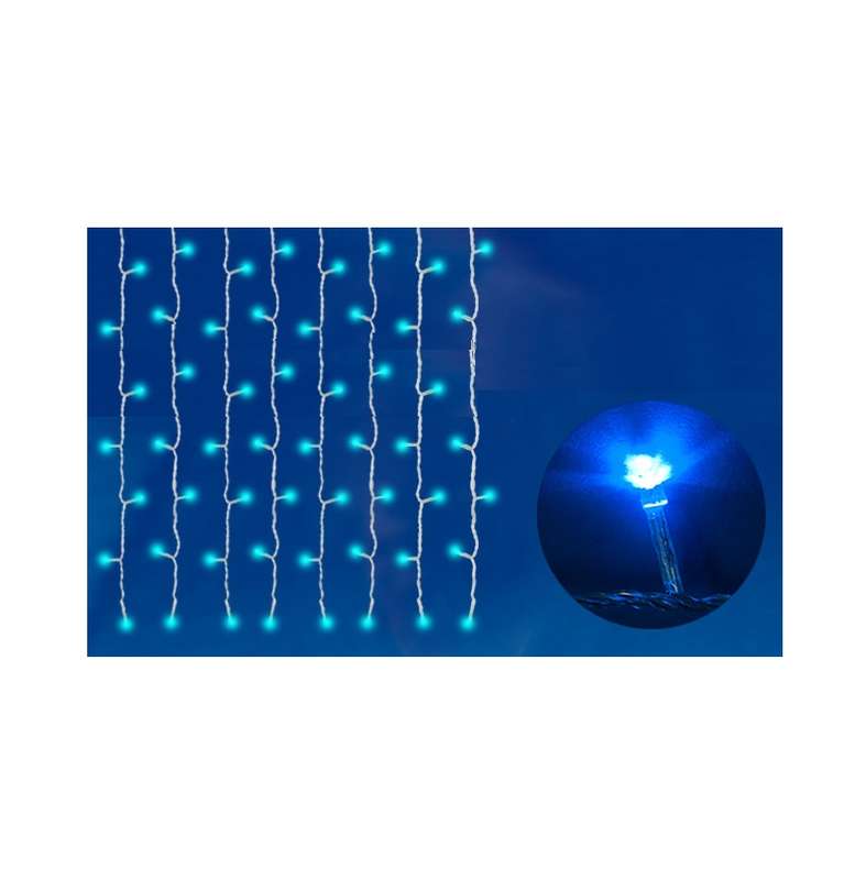 Гирлянда занавес светодиодная ULD-C2030-240/DTA BLUE IP20 с контроллером 240LED 2х3м прозр. син. Uniel 07942