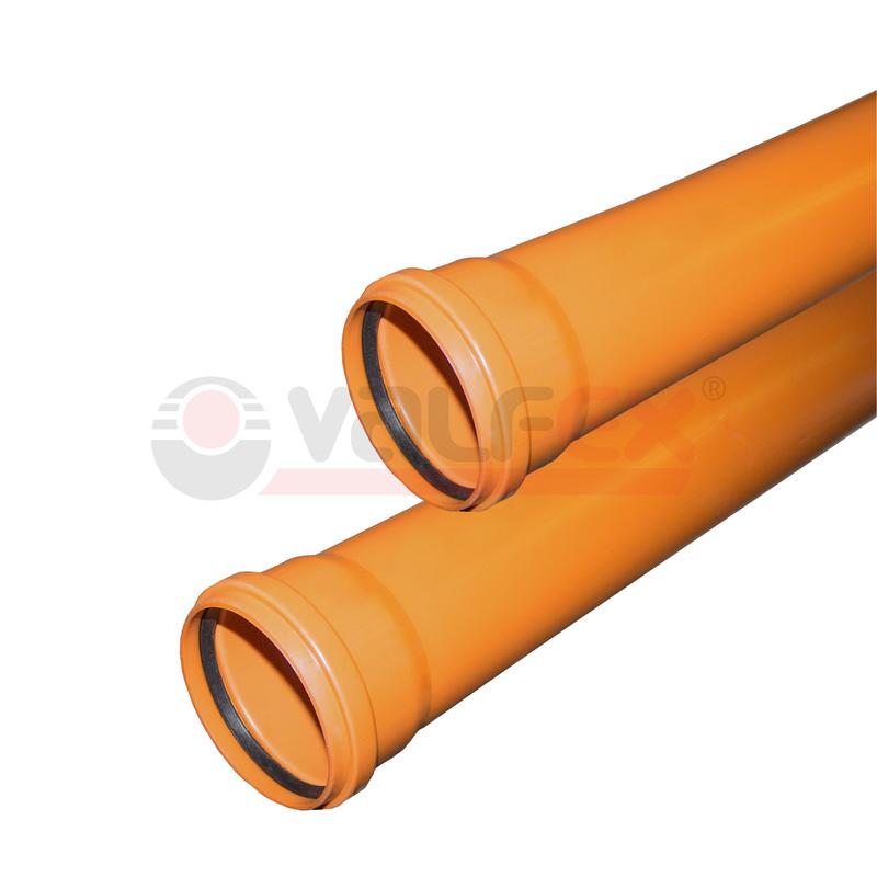 Труба ф160 с раструбом L=3м рыжая (2) VALFEX 301600300