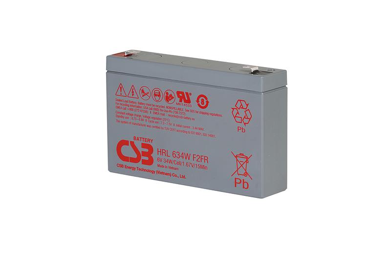 Аккумулятор 6В 9А.ч CSB HRL634W F2 FR CSB