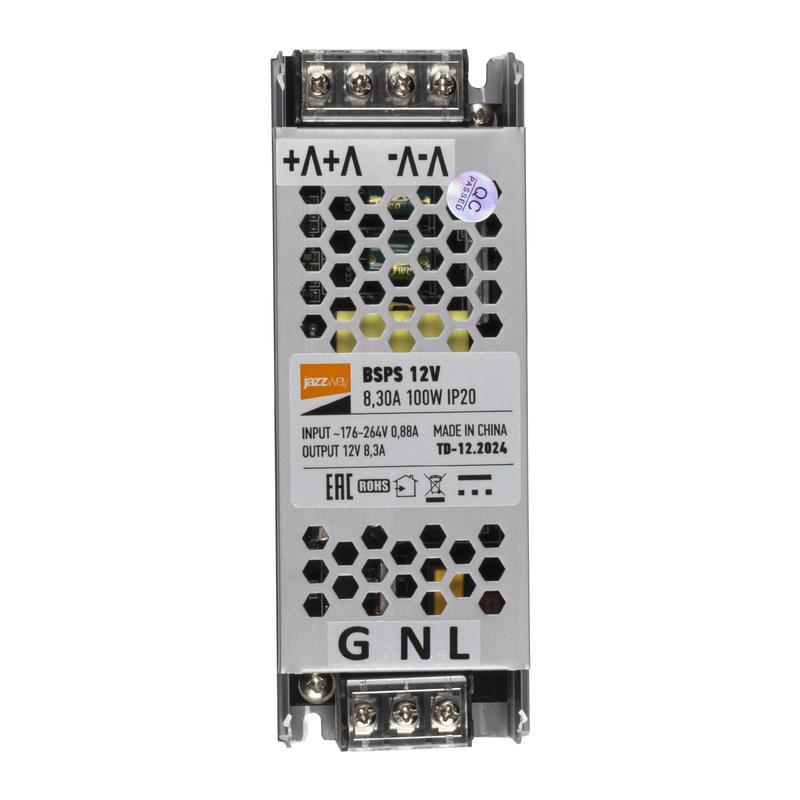 Блок питания для светодиод. ленты BSPS 100Вт 8.3А 12В IP20 метал. JazzWay 5024342