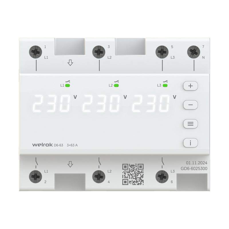 Реле напряжения D6-63 Welrok 4660251140380